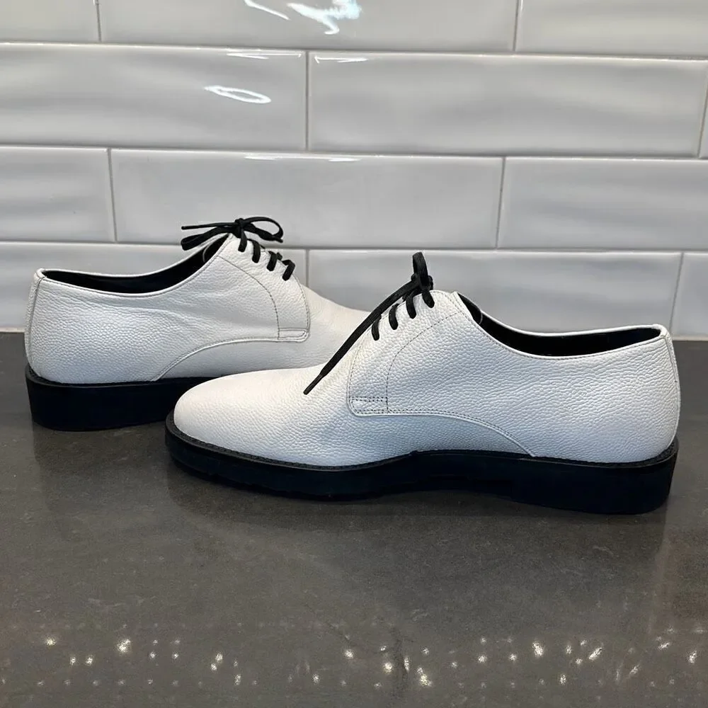 Dolce & Gabbana White Leather Derby Dress Formal Shoes-NWOT
